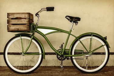 Retro styled sepia image of a vintage bicycle