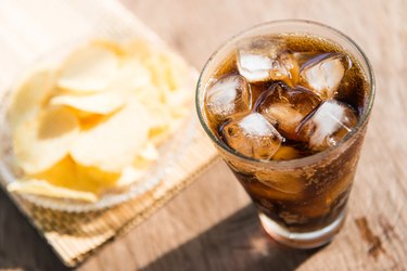 potato chip and sparking water