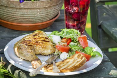 Dinner in the garden during summer