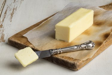 Butter on Rustic Background