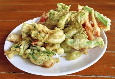 A plate of vegetable tempura.