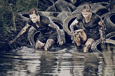 Women doing Tough Mudder