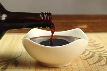 Pouring Soy Sauce into bowl