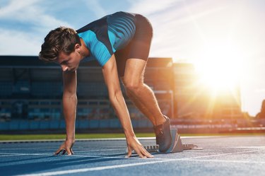 Runner on the mark at starting line