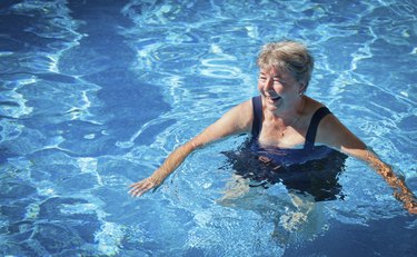 Senior Woman Swimming in the Pool