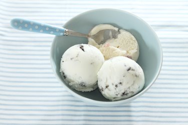 ice cream scoops in a bowl