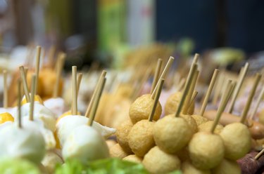 Sausage balls on street stand