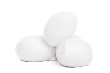fresh italian mozzarella on white background