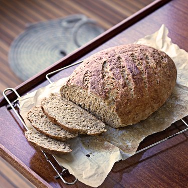 Sliced loaf of fresh bread