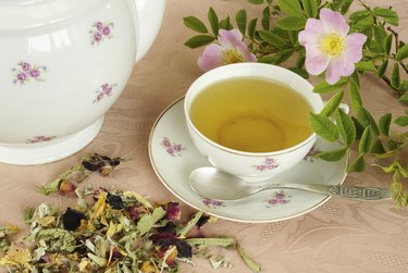 Herbal tea with roses