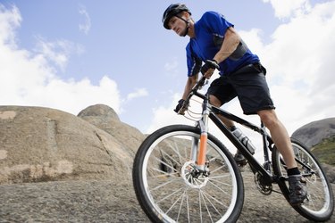 Man riding mountain bike