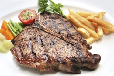portion of t-bone steak