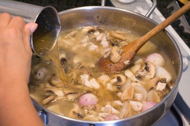 Cooking mushroom soup