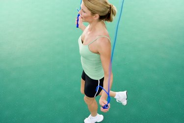 Woman jumping rope