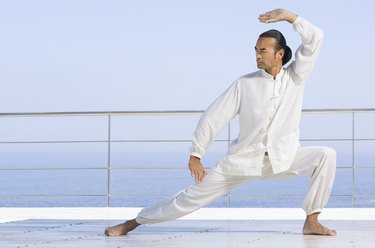 Man practicing yoga