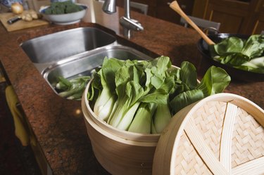 Bok choy in the kitchen