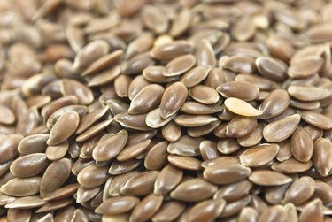 Linseeds aka Flaxseeds Closeup