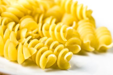 Close-up of spiral pasta noodles