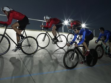 Cycling race on velodrome track