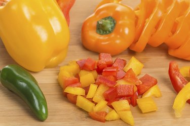 Diced Yellow and Red Bell Peppers