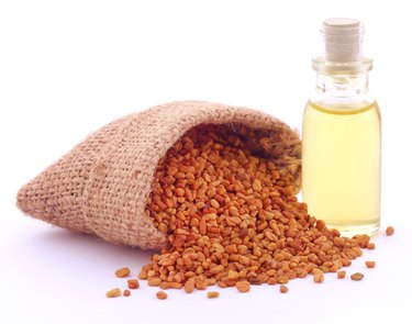 Fenugreek with oil in bottle