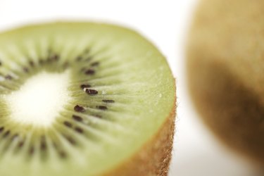 Cross section of an organic kiwi fruit