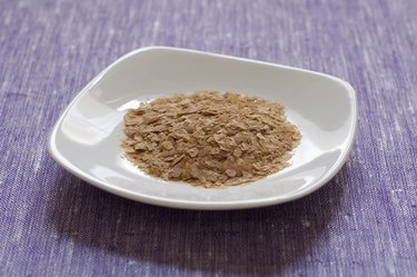 Close-up view of nutritional yeast