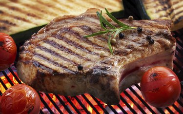 Grilled meat steak and vegetables