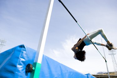 Woman high jumping