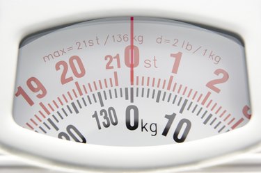 Close Up Of Bathroom Scales' Dial