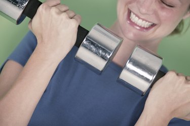 Woman lifting weights