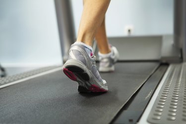 Running on treadmill