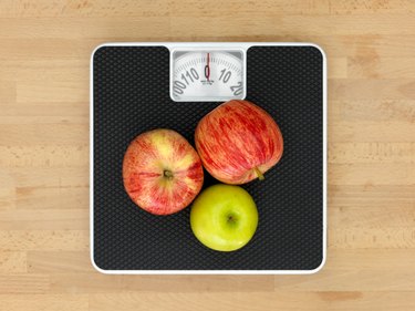 weight scales calories eating eat eats apple healthy health model