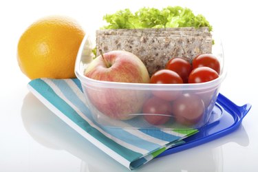 Lunch box on white isolated background