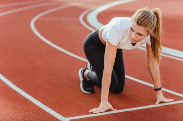 Woman waiting for the start signal