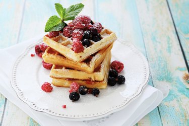 waffles with summer berries