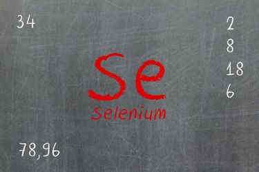 Isolated blackboard with periodic table, Selenium