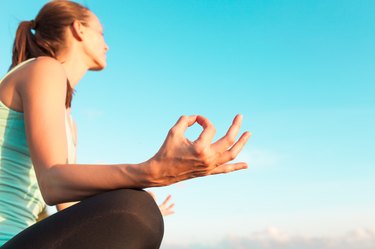 Yoga and blue sky