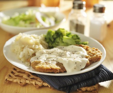 country fried steak with sides