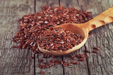 flax seeds in spoon