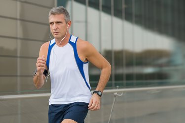 Man Running In The City Center