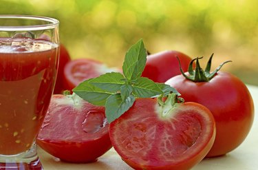 Squeezed by hand tomato juice