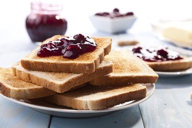 Breakfast with bread toast