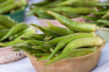 Fresh Okra in the Market