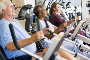 Patients Working Out In Gym