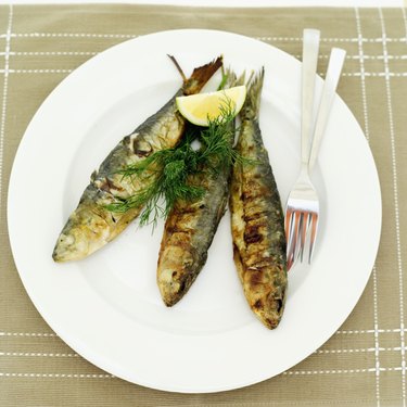 A plate of grilled fish