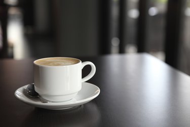 coffee on wood background