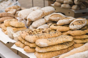 Variety of bread at outdoor market