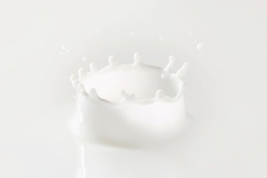 "Milk droplet splashing, close-up"