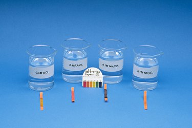 Hydrion Paper indicates the pH of various acidic and basic solutions. pH paper shows that pH of salt solutions can vary depending on the strenghth of their acids and bases.